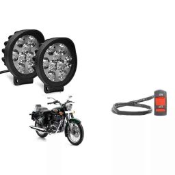 Cartronics 9 Round Cap Led Fog Light with On/Off Switch for Royal Enfield Bullet 500 Set Of 2 Pcs, CAR-6OKTGD-picture-37