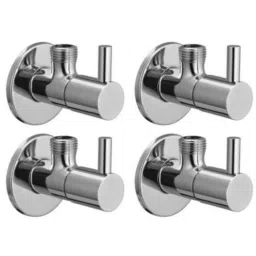 Drizzle Flora 4 Pcs Brass Chrome Finish Silver Angle Valve Set, AANGLEFLORA4-picture-22
