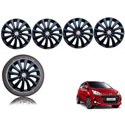 Auto Pearl 4 Pcs 14 inch ABS Black Press Type Hubcap Wheel Cover Set with Retention Ring for Hyundai I10Grand2017-image-88