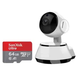 Cybernautt V2M 2MP HD Pan Tilt Smart Wi-Fi Camera with Night Vision, Alert, 360 View, Human\Motion Track, 2 Way Audio &a; Free 64GB Memory Card-21