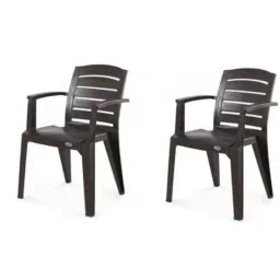 Nilkamal 2135 WBN Plastic Brown Outdoor Chair, (Pack of 2)-picture-46