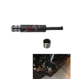 AllExtreme EX100 Black with Chrome Tail Tail Gunner Rotating Silencer Exhaust with Glasswool-picture-3