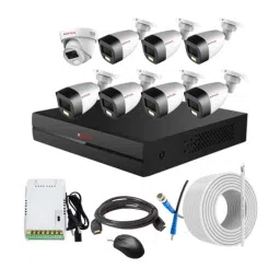 CP Plus 2.4MP Full Colour HD Audio Indoor &a; Outdoor CCTV Combo Kit with 8Ch DVR, 7 Bullet 1 Dome Camera, 8Ch SMPS, 70m Copper Cable &a; Connectors-17
