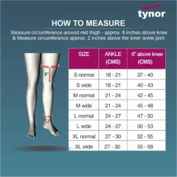 Tynor Compression Garment Leg Mid Thigh Open Toe Support, I78BAH, Size: Medium (Normal) image 4