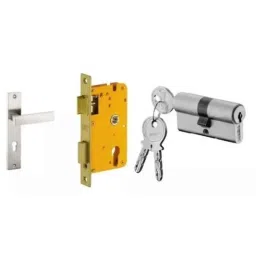 Dorset HL Series Primo 60mm Stainless Steel Door Handle Lock Set with Both Side Key Cylinder (Pack of 4)-picture-45