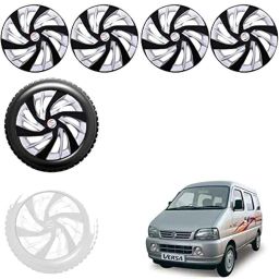 Auto Pearl 4 Pcs 13 inch Black &a; Silver ABS Press Type Hubcap Wheel Cover Set with Retention Ring for Maruti Suzuki Versa-image-71