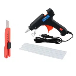 Walkers WKCB156M1 20W Black Mini Hot Glue Gun, 5 Pcs Glue Stick &a; Cutter Knife Combo, WKCB156-14