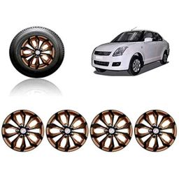 Auto Pearl 4 Pcs 14 inch ABS Black &a; Copper Press Fitting Wheel Cover Set for Maruti Suzuki Swift Dzire Type-1-picture-8