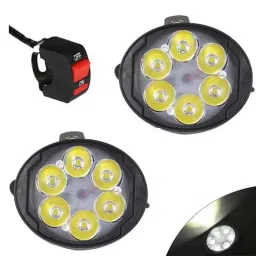 AllExtreme EX6FOS2P 2 Pcs 6 LED 12W Oval Mirror Mount White Waterproof Fog Light with Switch Adjustable Angle Spot Beam Set-43