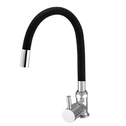IRIS Brass Single Lever Kitchen Swan Neck with 360 Swivel Spout &a; Flexible Silicone Spout-picture-12