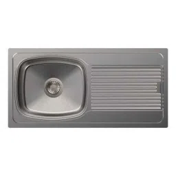 Carysil Vogue Single Bowl Stainless Steel Gloss Finish Kitchen Sink with Drainer, Size: 36x18x8 inch-picture-5