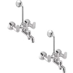 Prestige Ocean Brass Chrome Finish 3 in 1 Wall Mixer with Bend (Pack of 2)-picture-12