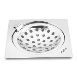 Ruhe Neon 5x5 inch Stainless Steel Gloss Finish Square Flat Cut Floor Drain with Hinged Grating Top, 16-0509-91-picture-3
