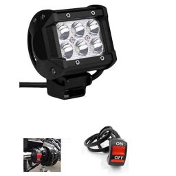 AOW 6 LED Super Bright Spot Light Fog Lamp For Hero Karizma (18 W) Pack Of 1- With Handle Bar Mounting On-Off Switch-14