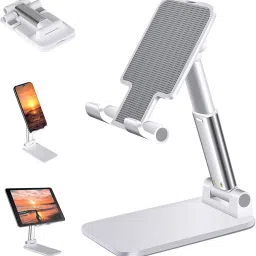 WHISTLE9 Adjustable Cell Phone Stand, Foldable Portable Phone Stand Phone Holder for Desk, Tablet Stand Compatible with Mobile Phone Single Gimbal for Mobile image 2