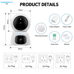 Cybernautt V4G 8MP FHD Dual Lens Full HD Smart WiFi Camera with Automatic Human Detect, Motion Detect, Two Way Audio, Alarm &a; Support 256GB SD image 3