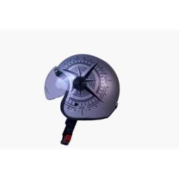 Turtle THC-113 Polypropelene Silver Open Face Helmet, Size: Medium-picture-36