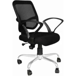 Vizolt Black Low Back Mesh DIY Office Chair with Fixed Armrest-46