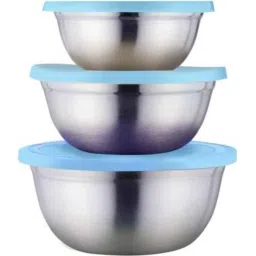 Classic Essentials TlP-S/3 3 Pcs Steel Silver &a; Blue Utility Container Set-picture-15