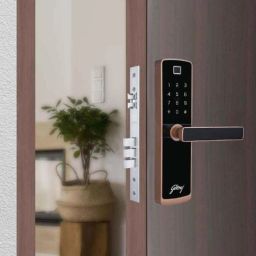 Godrej Catus Touch Plus Rose Gold Digital Smart Lock for Wooden Door with 4 in 1 Access Fingerprint, RFID, PIN, Mechanical Key &a; 3 Lock Dead Bolt image 3