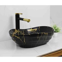 Bassino Art 45.5x34.5x14cm Ceramic Black Wash Basin, GR_108-image-76