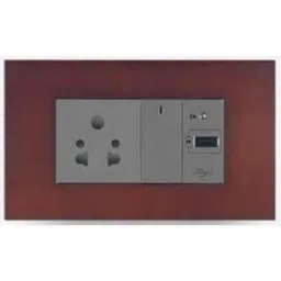 Wipro North West Artisa 8 Module Cherry Mahogany Square Wood Plate, RD968SWOOCM-picture-30