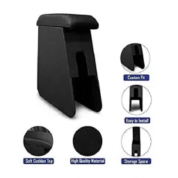 SureStrive Wooden &a; Rexine Black Custom Fit Car Arm Rest for Swift 2024 Type-4 Onwards image 3