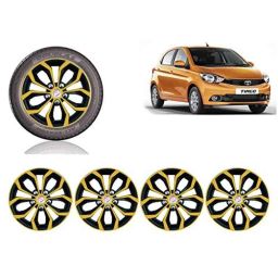 Auto Pearl 4 Pcs 14 inch Black &a; Golden ABS Press Type Hubcap Wheel Cover Set with Retention Ring for Tata Tigor�XMXTXTA-picture-21