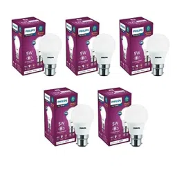 Philips Ace Saver 5W B22D 6500K Crystal White LED Bulb (Pack of 5)-image-49