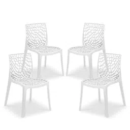 Maharaja Wave 43x79.5x49cm Plastic White Outdoor Chair without Arm Rest (Pack of 4)-picture-6