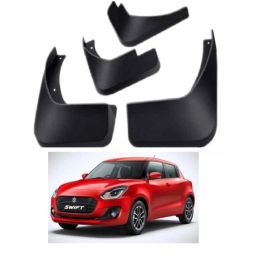 SureStrive 4 Pcs PVC Cup Type Front &a; Rear Mud Flap Set for Maruti Suzuki Swift 2018 Type-4 Model-93