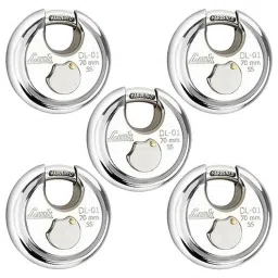 Link 70mm Stainless Steel Hardened Shackle Round Padlock with 3 Silver Keys, DL-01-70 SS (Pack of 5)-picture-10