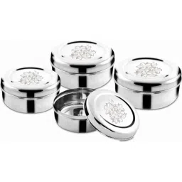 Classic Essentials CE-2021LAZER-A 4 Pcs Silver Poori Utility Box (Pack of 2)-picture-14