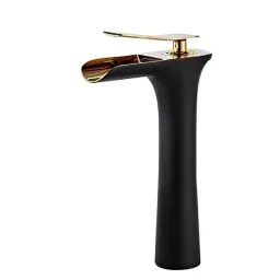 Aquieen Luxury Vink Brass Black &a; Gold Hot &a; Cold Basin Tap-40