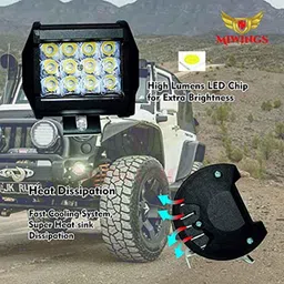 Miwings 12 Led Cube Fog Light Universal Bike Car - - 24W Led Bar Flood Led Off Road Driving Lights Led Fog Lights Bike Car SUV At Lighting Led Work Light 12 Led Set Of 2 With Switch-0