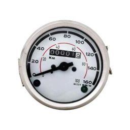 AllExtreme EXTBASW White Analog Speedometer &a; Odometer Speed Gauge (0-160 km/h)-picture-26
