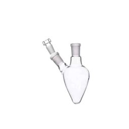 ABGIL 25ml Borosilicate Glass Pear Shape Two Neck Flask with Interchangeable Stopper for Side Neck, ABG1571-2
