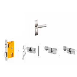 Dorset Dave HL DAV 8 inch Zinc SC Finish Lock Set with Coin &a; 70mm Knob Cylinder (Pack of 4)-picture-26