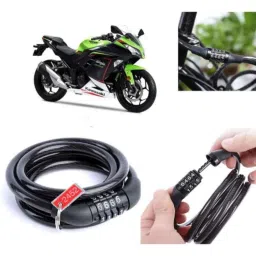 Auto Pearl PVC &a; Plastic Black Combination Cable Lock for Ninja, 820-picture-19