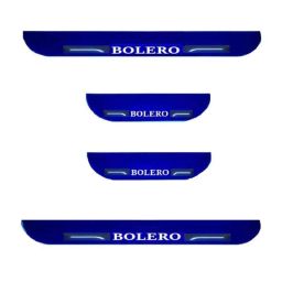 Car Accessories Hub 4 Pcs Acrylic Black Sill Scuff Plate Set with Blue LED for Mahindra Bolero Neo All Model-image-101