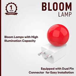 Fybros Bloom 0.5W Polycarbonate Red Round LED Night Bulb with Plug &a; Play, FLS5293F (Pack of 6) image 4