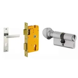 Dorset HL Series Eden 60mm Stainless Steel Door Handle Lock Set with Knob &a; Key (Pack of 2)-picture-11