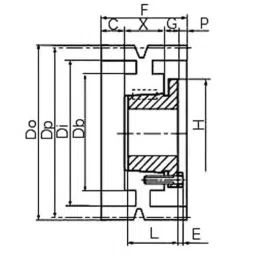 Mitsuboshi Maxstar 1000mm 8V Belt 10 Groove Wedge Pulley, 1000-8V-10-W1-image-43
