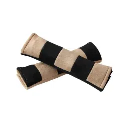 Kozdiko 2 Pcs Valvet Beige &a; Black Seat Belt Cushion Pillow Set for Mahindra Reva-picture-42