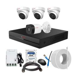 CP Plus 2.4MP Indoor &a; Outdoor CCTV Combo Kit with 4Ch DVR, 1 Bullet 3 Dome Camera, 4Ch SMPS, 70m Cable, 1TB HDD &a; Connector-26