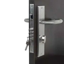 Handle Waala MG1103-OSK 10 inch 60mm Stainless Steel Silver Cylindrical Plate One Side Key Mortise Door Lock Set-picture-46