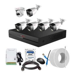 CP Plus 2.4MP Full Colour HD Audio Indoor &a; Outdoor CCTV Combo Kit with 8Ch DVR, 5 Bullet 1 Dome Camera, 8Ch SMPS, 70m Cable, 1TB HDD &a; Connector-83