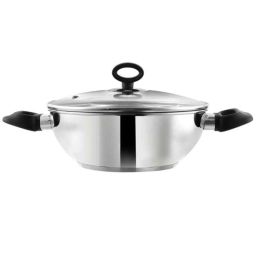 Vinod Deluxe 5.5 Litre Stainless Steel Induction Friendly Kadhai with Glass Lid, IKDX30 (Pack of 2)-47