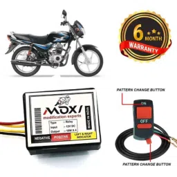 Auto Pearl 12V Black Front &a; Rear Flasher Indicator Light with Switch for Bajaj CT100-picture-23