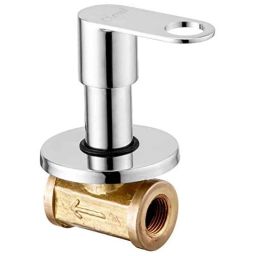 Oleanna Prime 3/4 inch Brass Silver Chrome Finish Garnet Quarter Turn Fitting Concealed Stop Cock-17